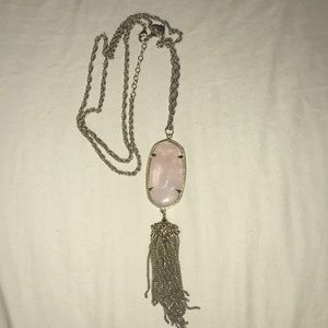 Kendra Scott Rayne Tassle Necklace- Rose Quartz